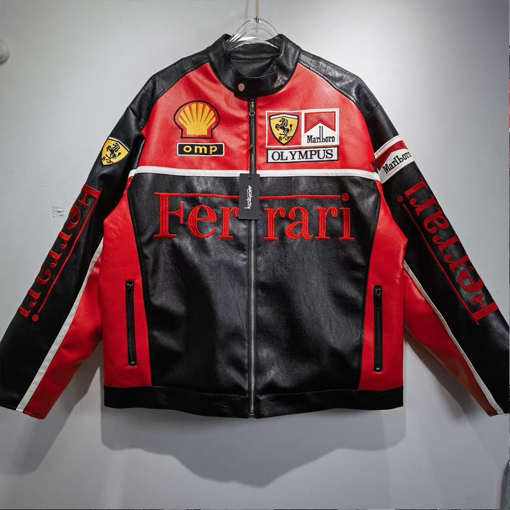 FERRARI - Racing Olympus Red Leather Jacket ©
