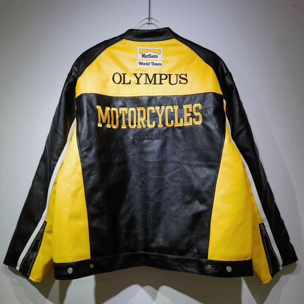 FERRARI - Racing Olympus Yellow Leather Jacket ©