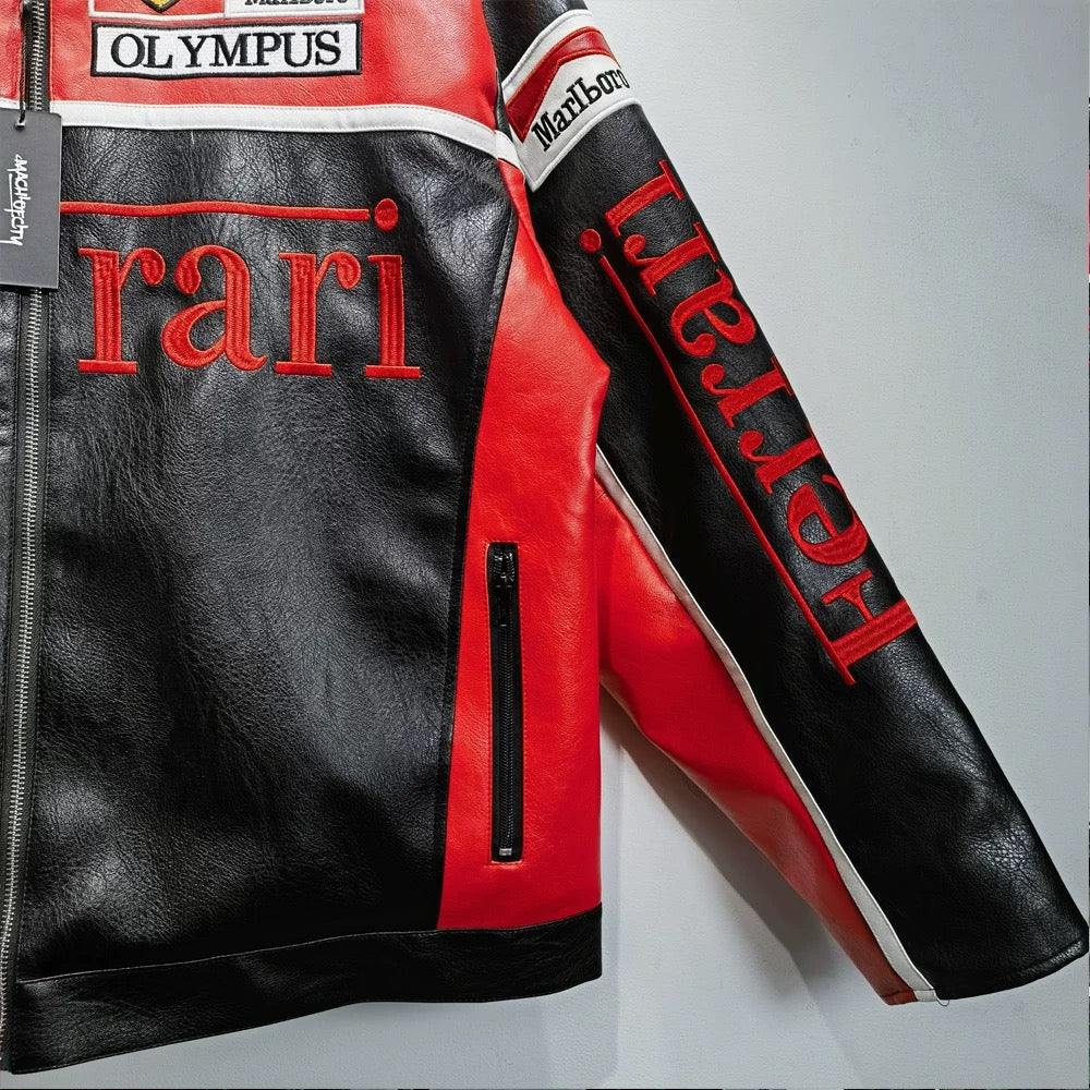 FERRARI - Racing Olympus Red Leather Jacket ©