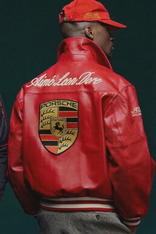 PORSCHE - Aime Leon Dore Red Leather Jacket ©